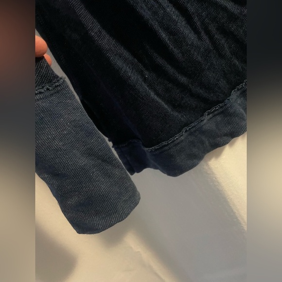 We The Free Navy Blue Linen Blend Long Sleeve Top, Small - Picture 4 of 6